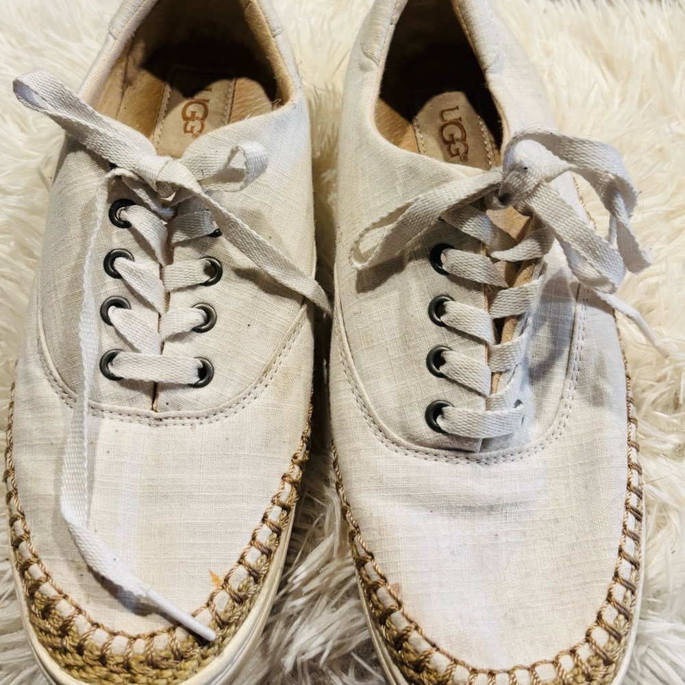 UGG Cream Canvas Sneakers